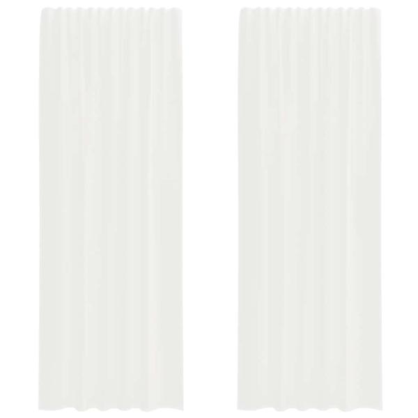 Voile Vorhänge mit Stangentaschen 2 Stk. Weiß