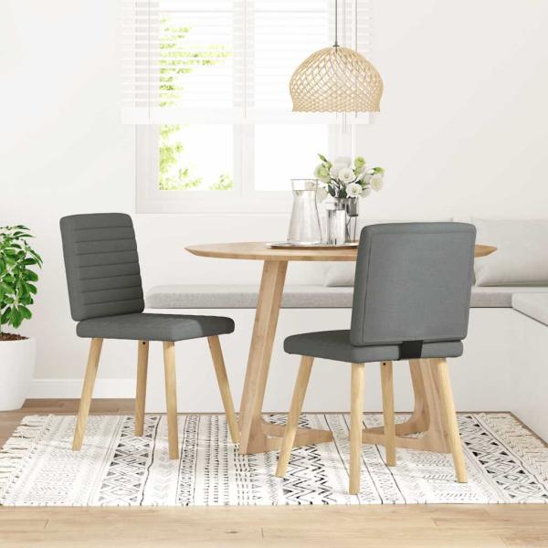 ARDEBO.de - Esszimmerstühle 2 Stk. Dunkelgrau Stoff