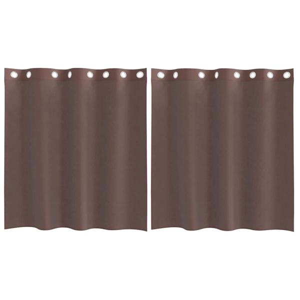 Voile Vorhänge mit Ösen 2 Stk. Braun 140x140 cm
