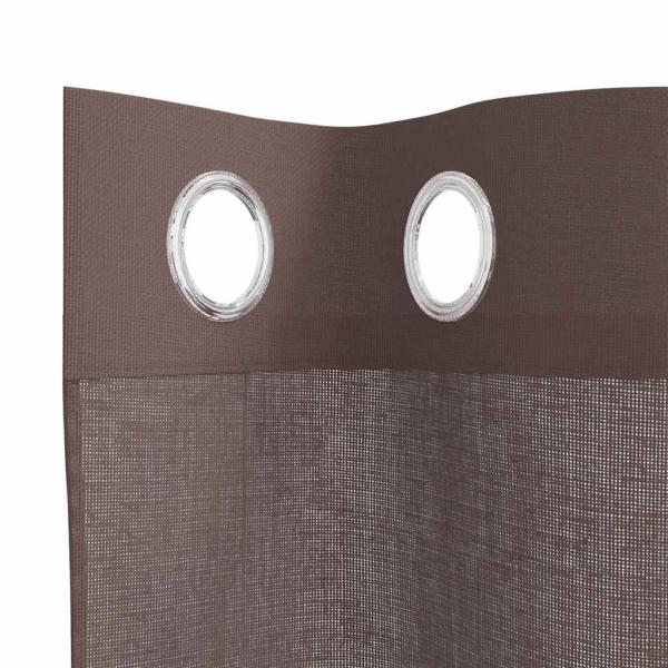 Voile Vorhänge mit Ösen 2 Stk. Braun 140x140 cm