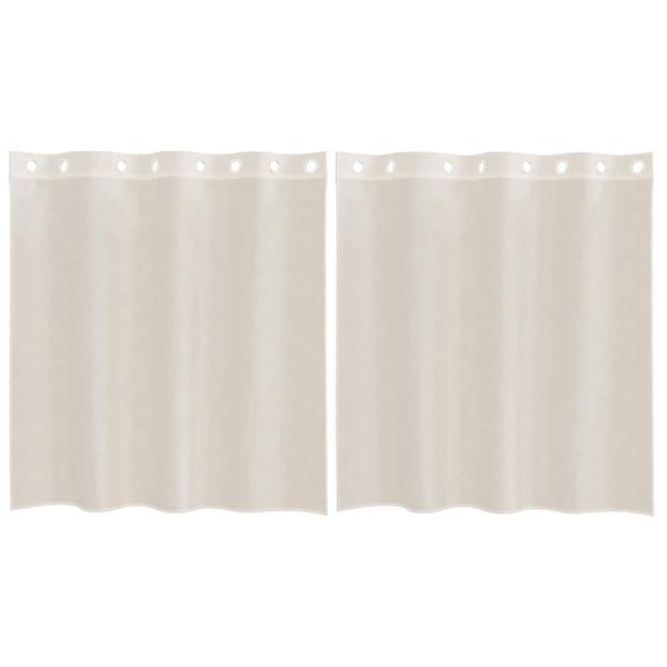 Voile Vorhänge mit Ösen 2 Stk. Creme 140x140 cm