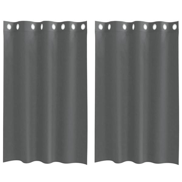 Voile Vorhänge mit Ösen 2 Stk. Dunkelgrau 140x175 cm