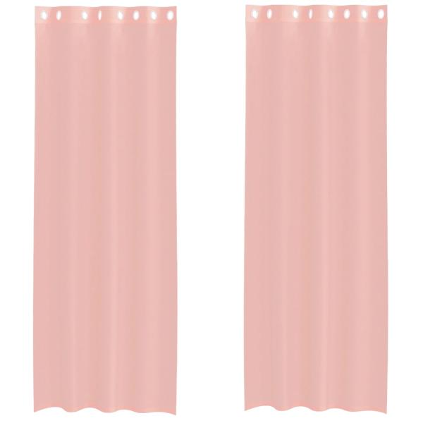Voile Vorhänge mit Ösen 2 Stk. Rosa 140x260 cm