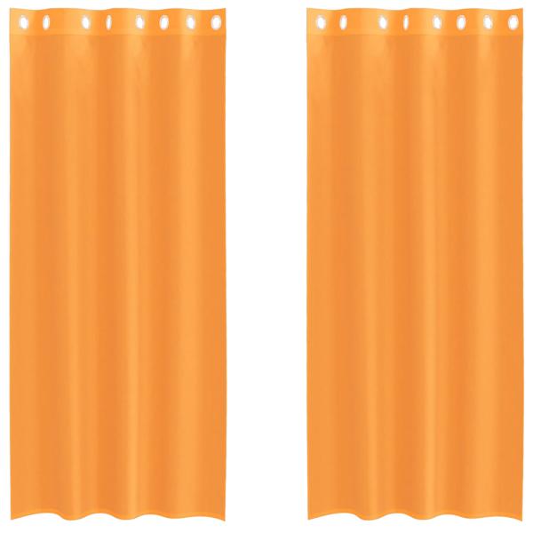 Voile Vorhänge mit Ösen 2 Stk. Orange 140x245 cm