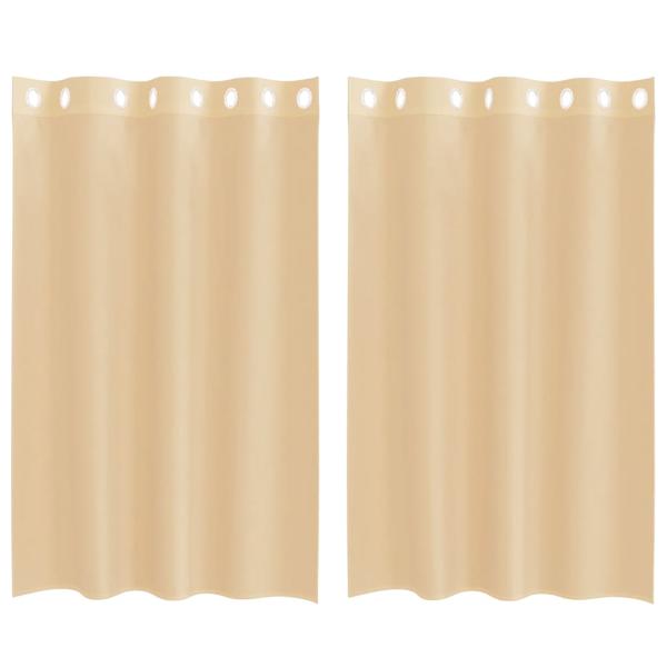 Voile Vorhänge mit Ösen 2 Stk. Sandfarbe