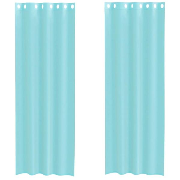Voile Vorhänge mit Ösen 2 Stk. Türkis
