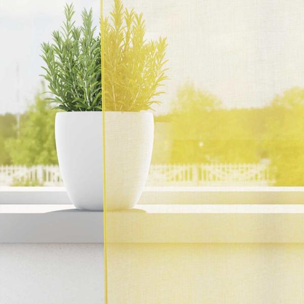 Voile Vorhänge mit Ösen 2 Stk. Gelb