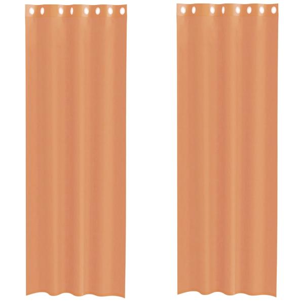 ARDEBO.de - Voile Vorhänge mit Ösen 2 Stk. Terrakotta