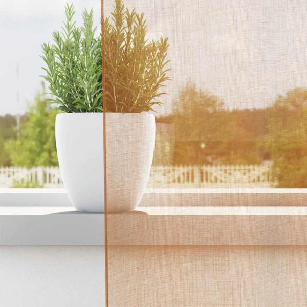 Voile Vorhänge mit Ösen 2 Stk. Terrakotta