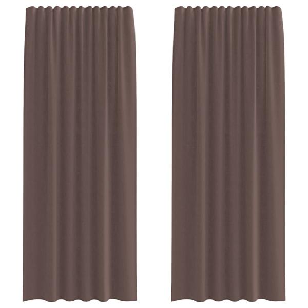 ARDEBO.de - Voile Vorhänge mit Stangentaschen 2 Stk. Braun