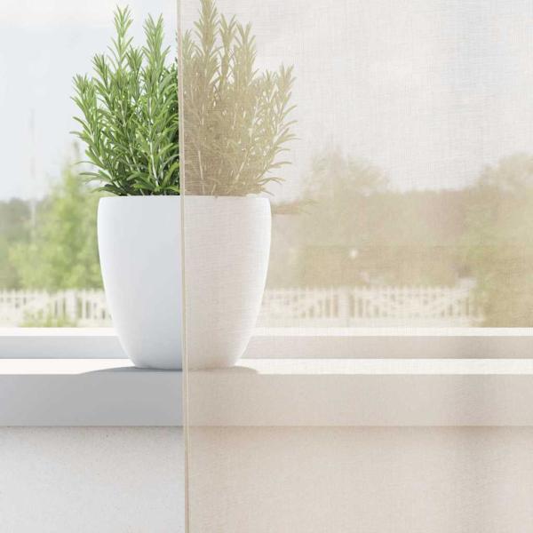 Voile Vorhänge mit Lasche 2 Stk. Creme