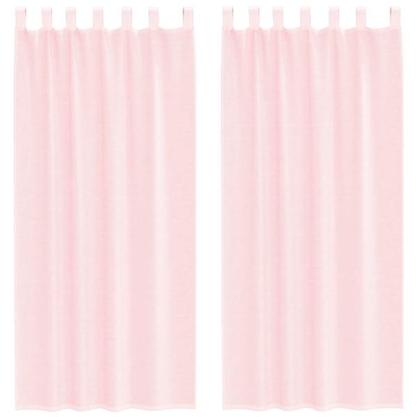 Voile Vorhänge mit Schlaufen 2 Stk. Hellrosa 140x245 cm