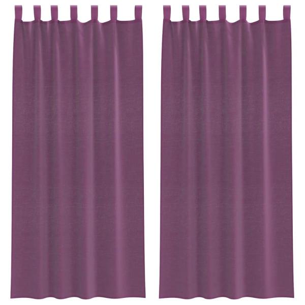 Voile Vorhänge mit Schlaufen 2 Stk. Lila 140x225 cm