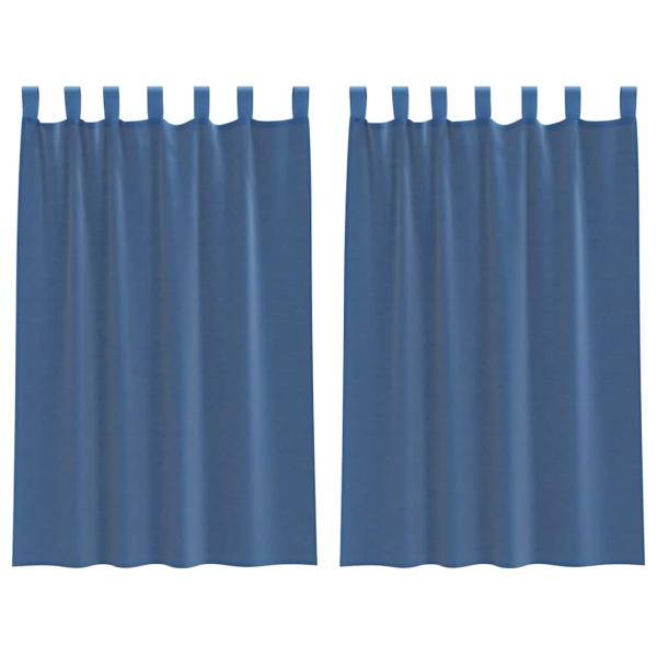 Voile Vorhänge mit Schlaufen 2 Stk. Königsblau 140x175 cm