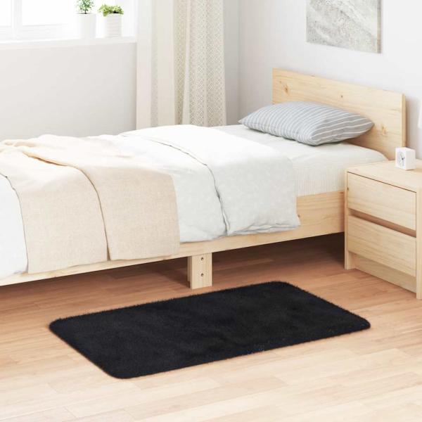 ARDEBO.de - Teppich Shaggy Hochflor NAVARRA Schwarz 60x100 cm Polyester