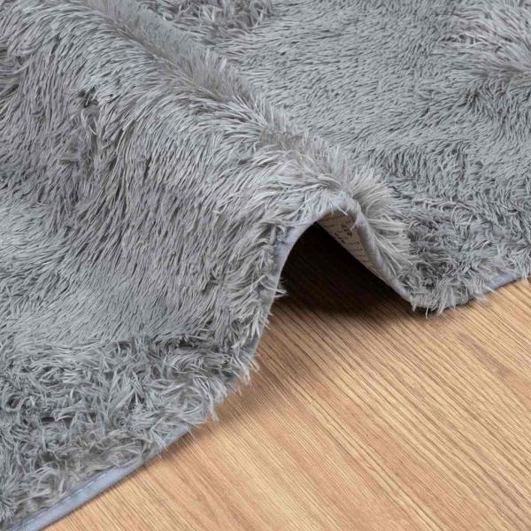 Teppich Shaggy Hochflor NAVARRA Hellgrau 60x100 cm Polyester