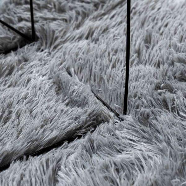 Teppich Shaggy Hochflor NAVARRA Hellgrau 200x290 cm Polyester
