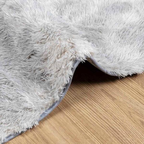 Teppich Shaggy Hochflor NAVARRA Silbergrau 160x230 cm Polyester