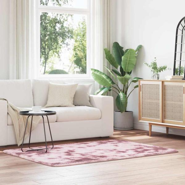 ARDEBO.de - Teppich Shaggy Hochflor NAVARRA Altrosa 120x170 cm Polyester