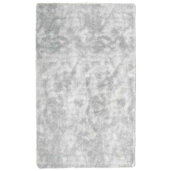 Teppich Shaggy Hochflor NAVARRA Silbergrau 60x100 cm Polyester