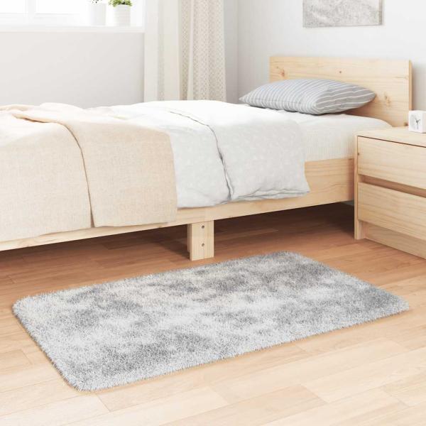Teppich Shaggy Hochflor NAVARRA Silbergrau 60x100 cm Polyester