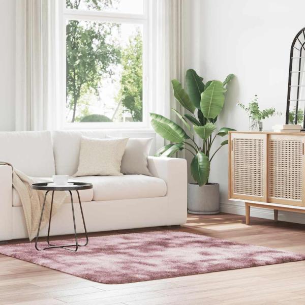 ARDEBO.de - Teppich Shaggy Hochflor NAVARRA Altrosa 160x160 cm Polyester