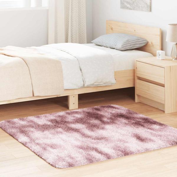 ARDEBO.de - Teppich Shaggy Hochflor NAVARRA Altrosa 120x120 cm Polyester