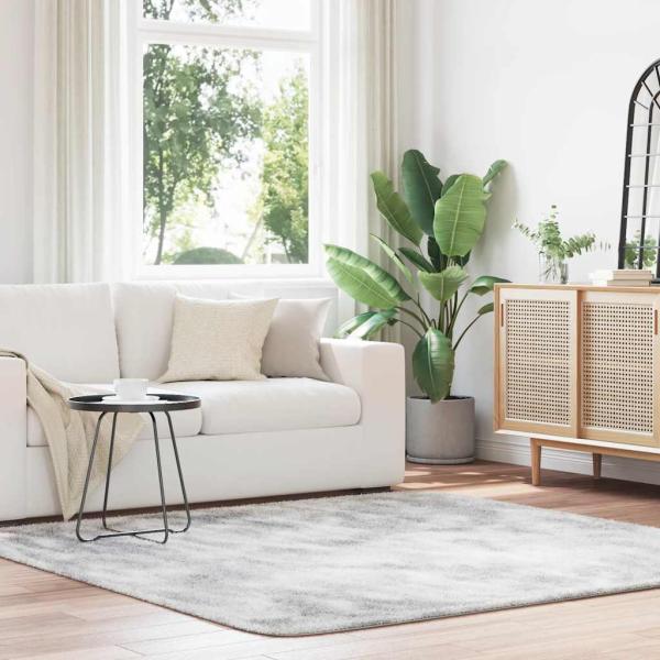 ARDEBO.de - Teppich Shaggy Hochflor NAVARRA Silbergrau 200x200 cm Polyester