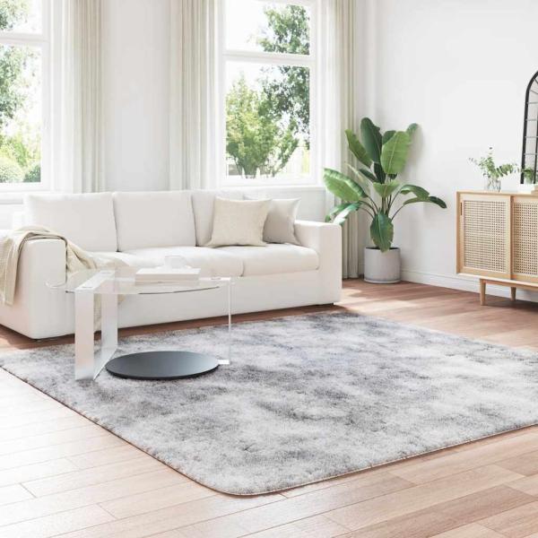 Teppich Shaggy Hochflor NAVARRA Silbergrau 240x240 cm Polyester