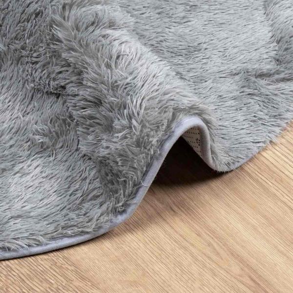 Teppich Shaggy Hochflor NAVARRA Hellgrau 200x200 cm Polyester