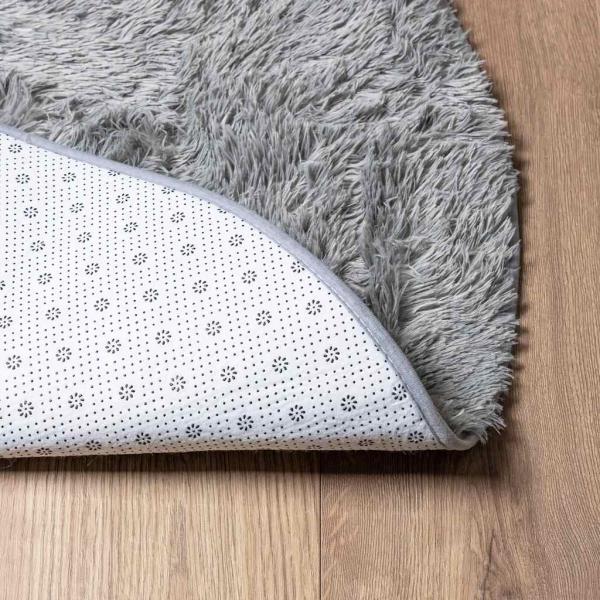 Teppich Shaggy Hochflor NAVARRA Hellgrau 200x200 cm Polyester