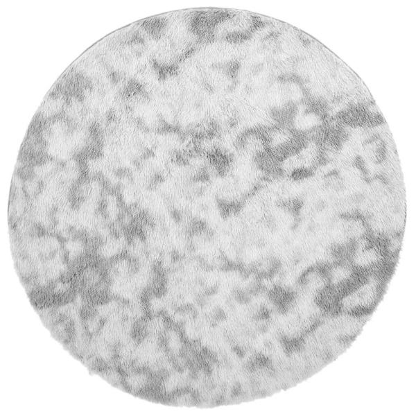 Teppich Shaggy Hochflor NAVARRA Silbergrau 120x120 cm Polyester