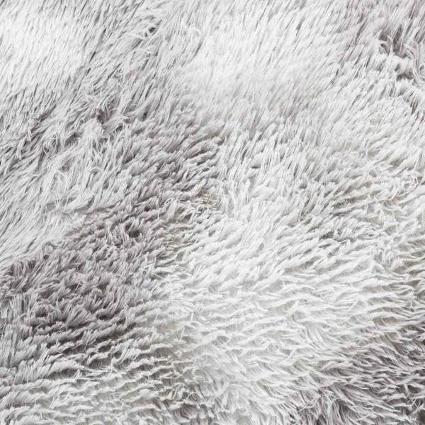 Teppich Shaggy Hochflor NAVARRA Silbergrau 120x120 cm Polyester