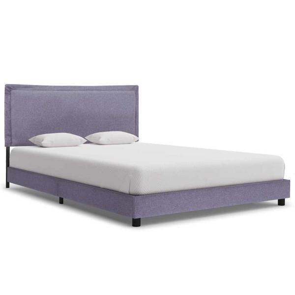 ARDEBO.de - Bettgestell ohne Matratze Hellgrau Stoff 135x190 cm
