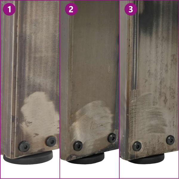 Esstischbeine V-Form 3 Stück Naturstahl 70x(72-73,3) cm Stahl