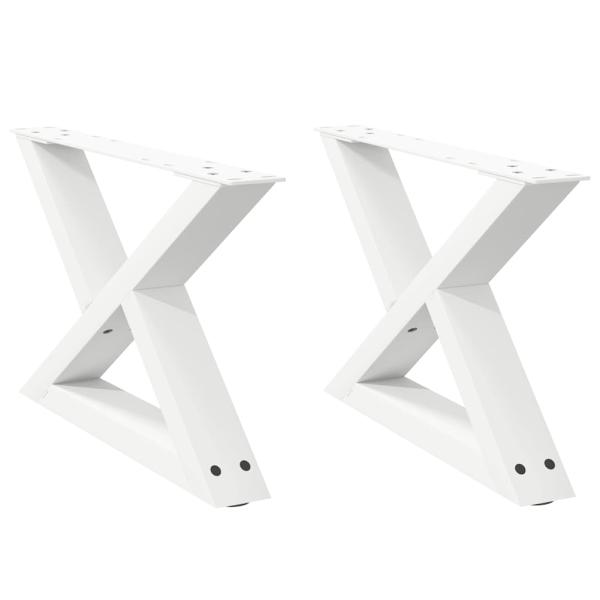 Couchtischbeine 2 Stk. Weiß 60x(30-31,3) cm Stahl