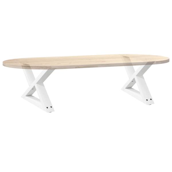 Couchtischbeine 2 Stk. Weiß 60x(30-31,3) cm Stahl