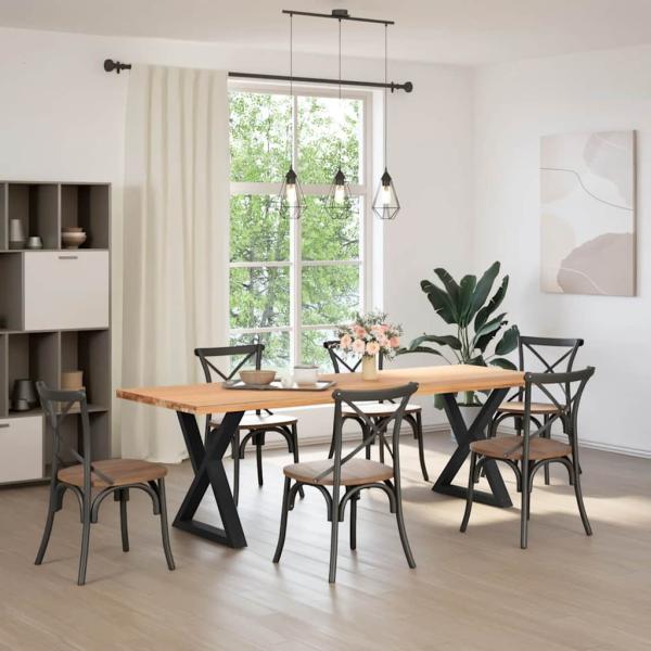 Esstisch Beine 2 Stück Schwarz 70x(72-73,3) cm Stahl