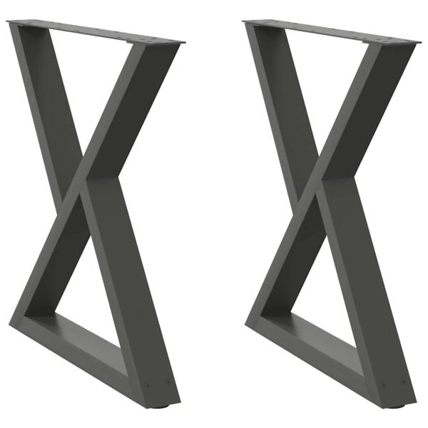 Esstisch Beine 2 Stück Anthrazit 70x(72-73,3) cm Stahl