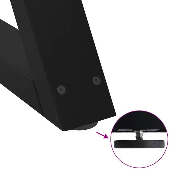 Esstisch Beine 2 Stück Schwarz 90x(72-73,3) cm Stahl