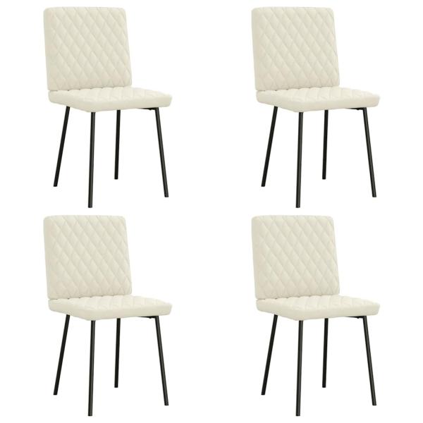 ARDEBO.de - Esszimmerstühle 4 Stk. Creme Samt