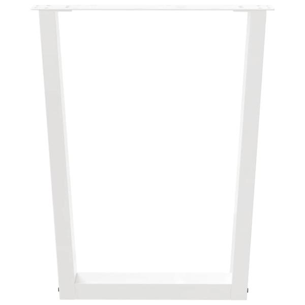 ARDEBO.de - Esstisch Beine V-Form 3 Stück Weiß 70x(72-73,3) cm Stahl