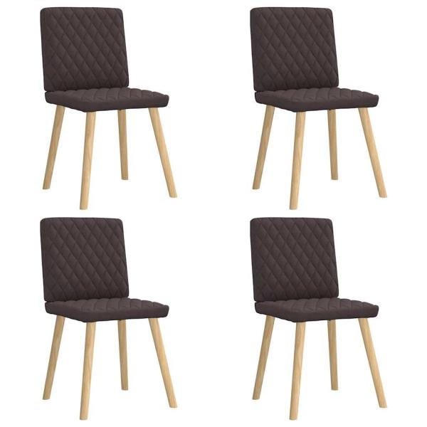 ARDEBO.de - Esszimmerstühle 4 Stk. Dunkelbraun Stoff