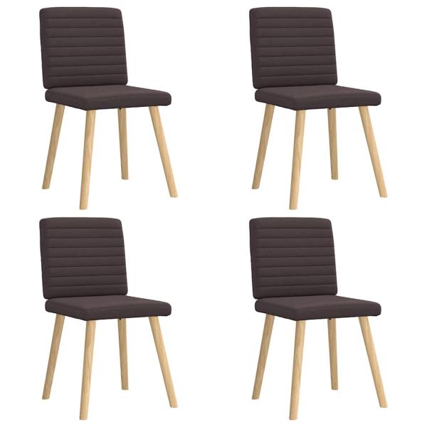 ARDEBO.de - Esszimmerstühle 4 Stk. Dunkelbraun Stoff