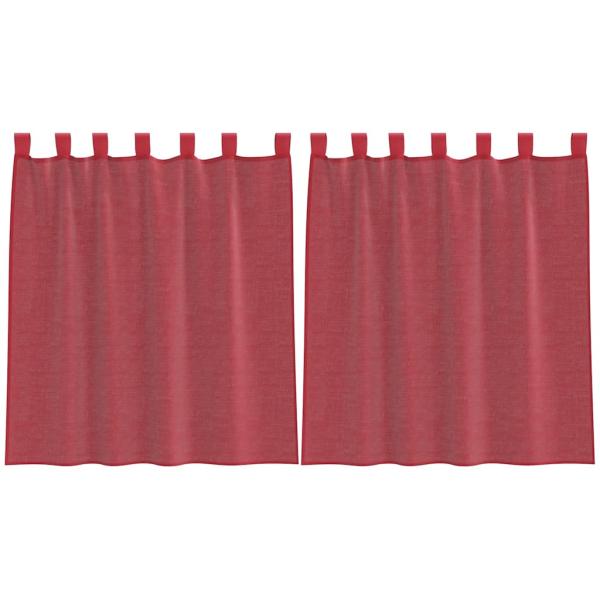 ARDEBO.de - Voile Vorhänge mit Stangentaschen 2 Stk. Weinrot