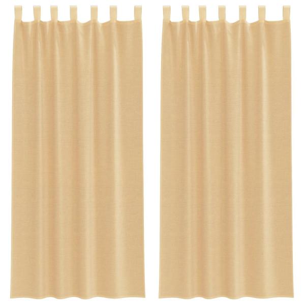 Voile Vorhänge mit Stangentaschen 2 Stk. Sandfarbe