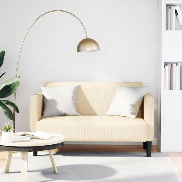 ARDEBO.de - Zweisitzer-Sofa Creme 109 cm Cordstoff