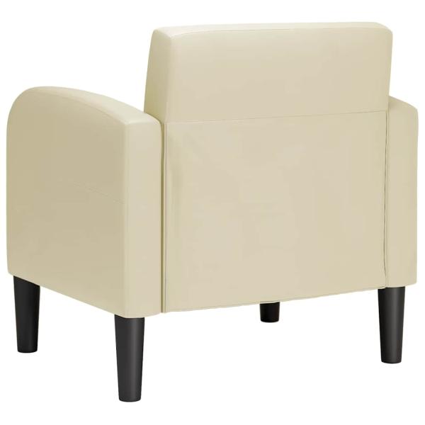 Sessel mit Armlehnen Creme 54 cm Kunstleder