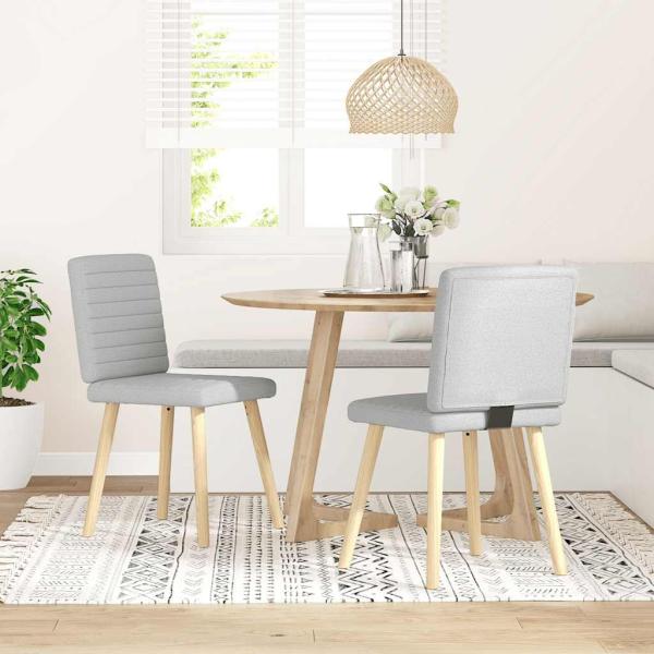 ARDEBO.de - Esszimmerstühle 2 Stk. Wolkengrau Stoff