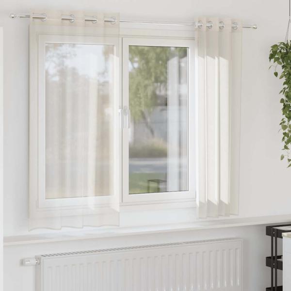 ARDEBO.de - Voile Vorhänge mit Ösen 2 Stk. Creme 140x175 cm